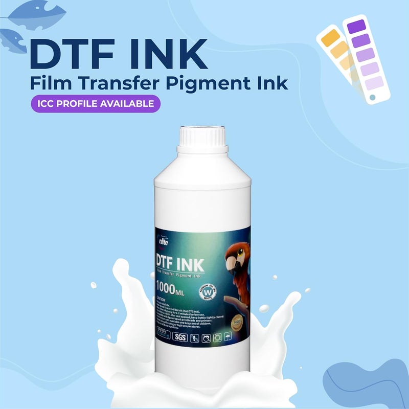 Enlite Premium DTF White Ink for DTF Heat Transfer Film Printing, Used for Printhead L1800 L805 R1390 4720 I3200 XP600 DX7 DX5 5113, Great Fluency, Whiteness and Covering Rate, 33.8oz - Image 2